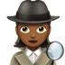 🕵🏾‍♀️ woman detective: medium-dark skin tone display on Apple